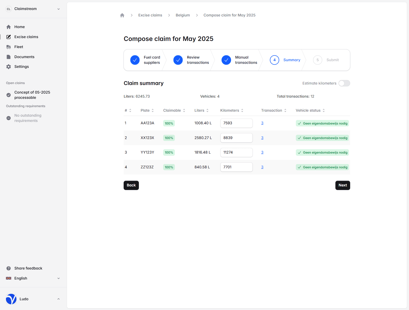 Screenshot van stap 4. controle en validatie