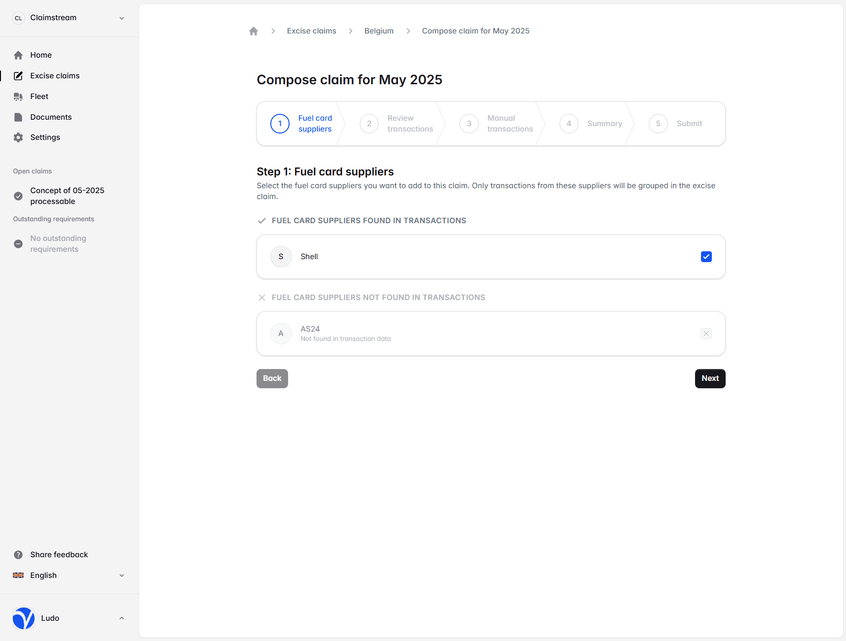 Claimstream overzicht